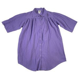 Deva Lifewear Caribbean Shirt Size S/M Purple Cotton Lagenlook Boho Minimalist